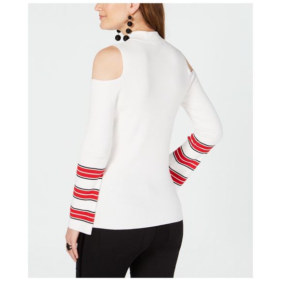 Inc International Concepts Womens Zip Front Cold Shoulder Sweater X-Small - Picture 3 of 3